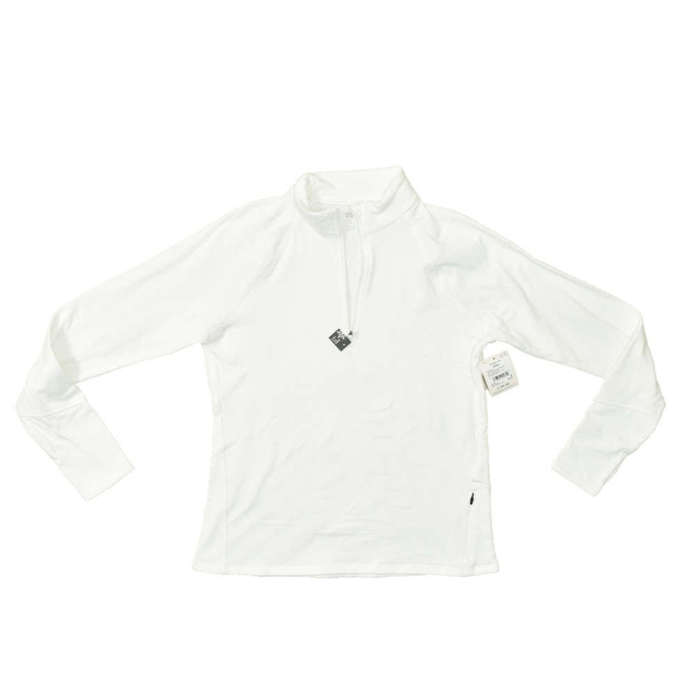 DSG Women's Run Grid 1/4 Zip Pullover Top Fleece Long Sleeve White Size L NEW
